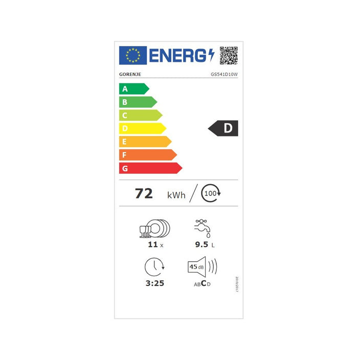 Gorenje Geschirrspüler 45cm,11MG,9l,45dB GS 541D10 W