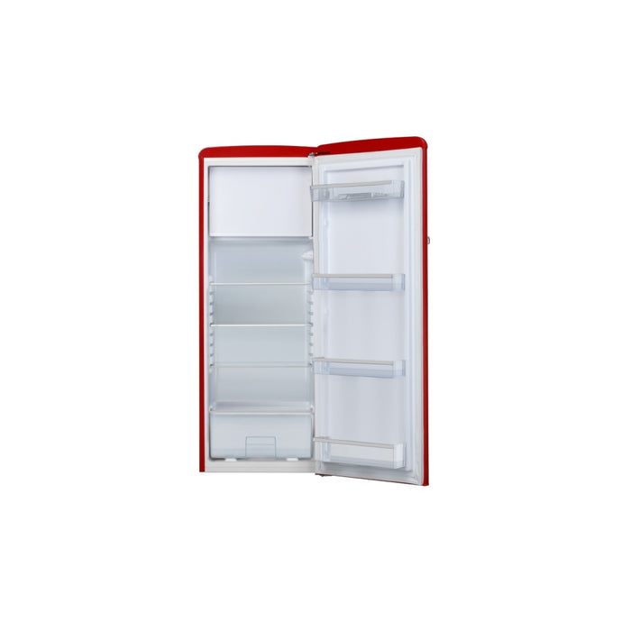 Amica KSR 364 150 R Kühlschrank mit Gefrierfach 218 L im Retrodesign Rot