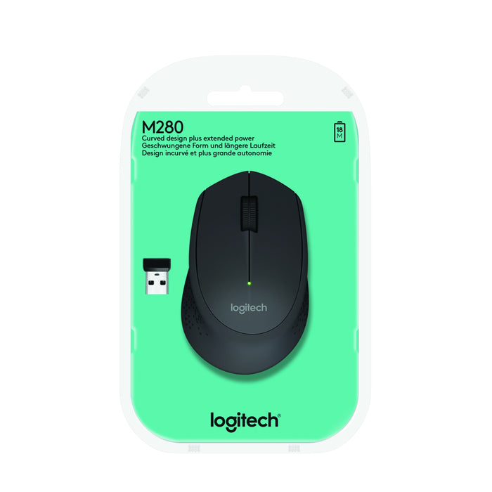 Logitech M280 ergonomische Funkmaus schwarz