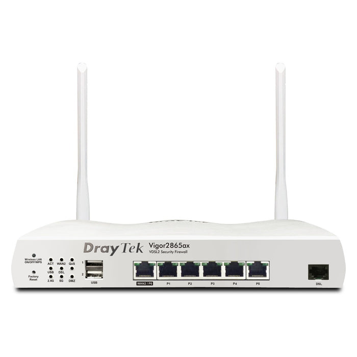 Draytek Vigor 2865ax WLAN-Router Gigabit Ethernet Dual-Band (2,4 GHz/5 GHz) Weiß