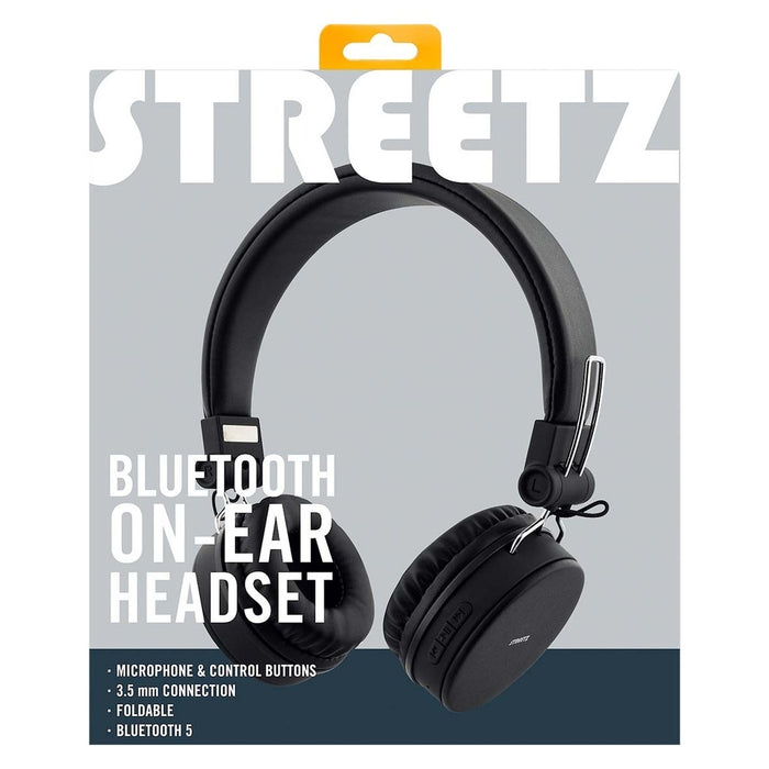 Streetz On-Ear Kopfhörer/Headset BT 5.0, faltbar, sw HL-BT400