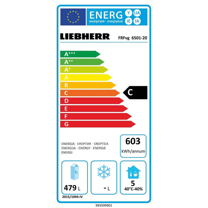 Liebherr FRFvg 6501-20 Gastronomie-Kühlschrank Freistehend 479 l C Weiß