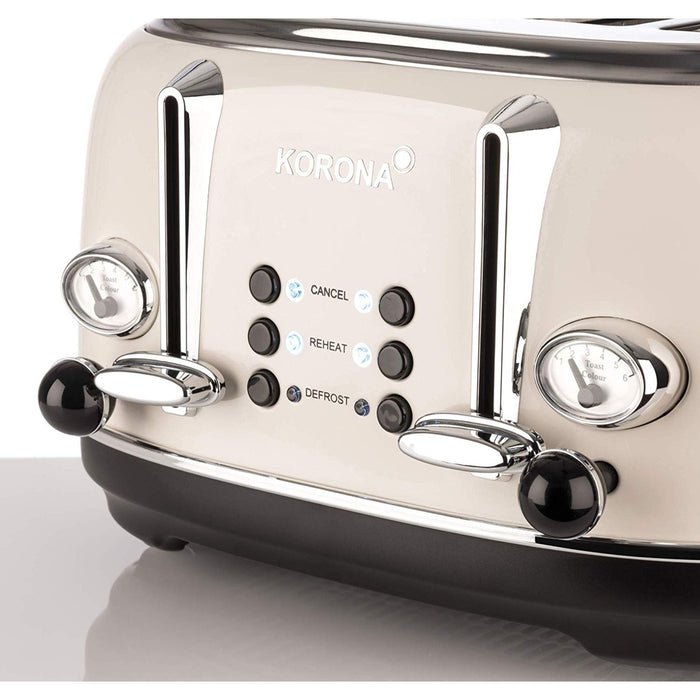 Korona 21676 Toaster, 4 Scheiben, Creme, Röstgrad- Anzeige