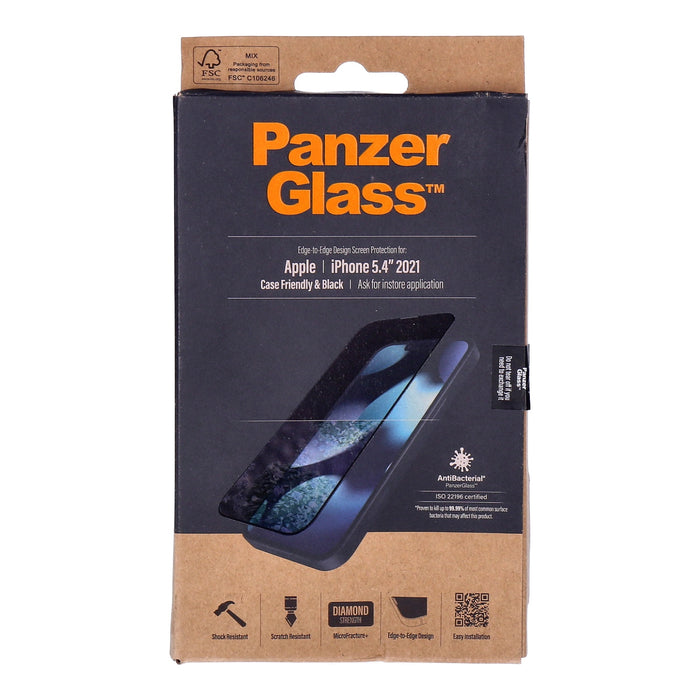PanzerGlass Displayschutz für iPhone 13 mini schwarz Case Friendly