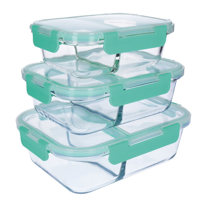 TP Frischhaltedosen Set, 6-teilig, Glas Behälter  mit Klipp-Deckel, auslaufsicher, als Auflauf Form