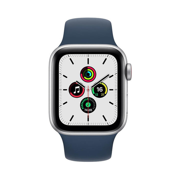 Apple Watch SE 40mm GPS + 4G Silber Aluminiumgehäuse mit Sportarmband Abyss Blau