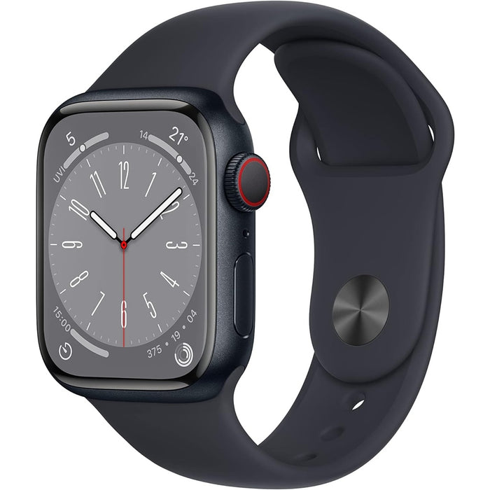 Apple Watch Series 8 41mm GPS + 4G Mitternacht Aluminiumgehäuse mit Sportarmband Mitternacht