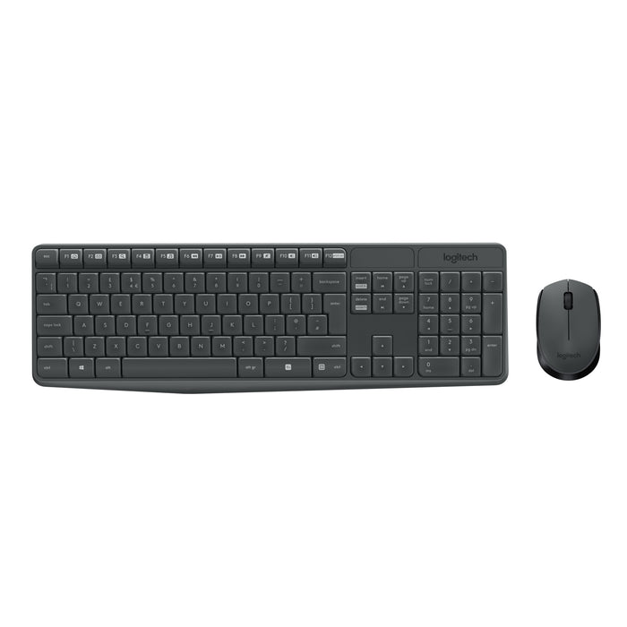 Logitech MK235 Tastatur Maus enthalten USB QWERTZ Deutsch Grau