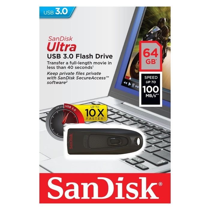 SanDisk Ultra USB-Stick 64 GB USB Typ-A 3.2 Gen 1 (3.1 Gen 1) Schwarz